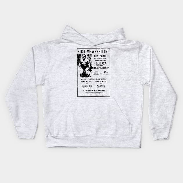 Old School Big Time Wrestling Kids Hoodie by Indy Handshake